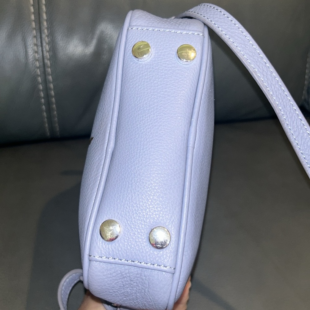 Thacker Elegant Lavender Leather Crossbody Bag Euc - Picture 5 of 7